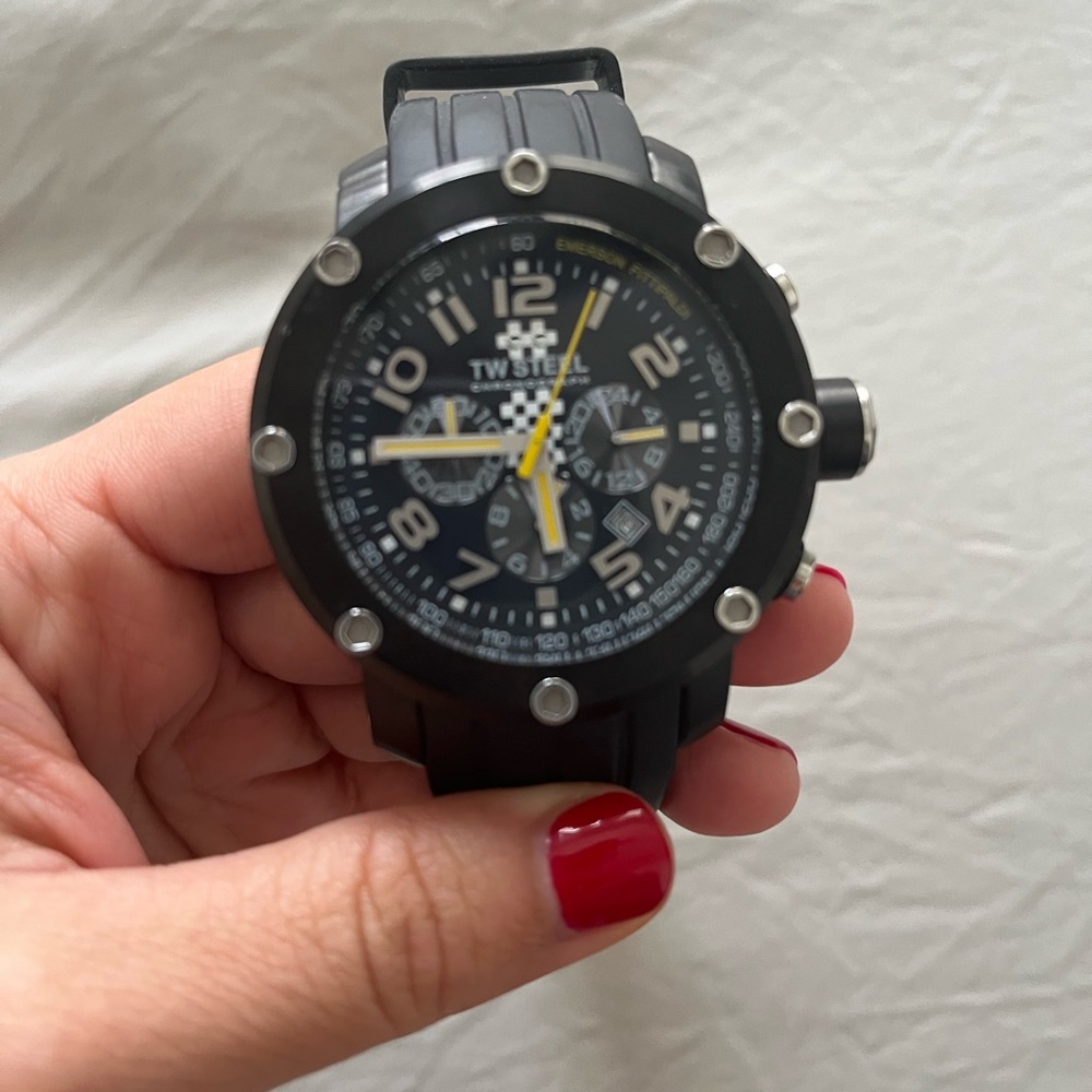 TW Steel Men's Black and Silver Watch